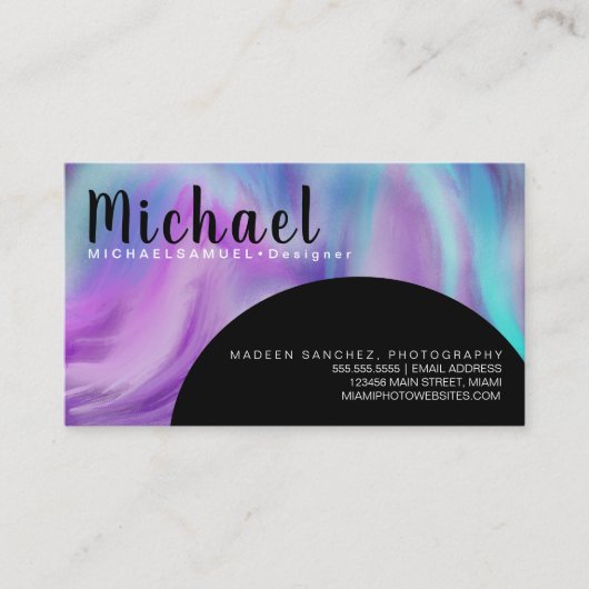 Carte De Visite Salon de coiffure intérieur marbré (Devant)