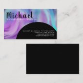 Carte De Visite Salon de coiffure intérieur marbré (Devant / Derrière)