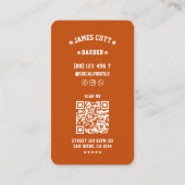 Carte De Visite Salon de coiffure minimal mobile Orange (Dos)