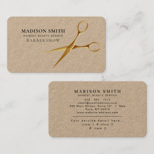 Carte De Visite Salon de coiffure minimaliste Barbershop rustique