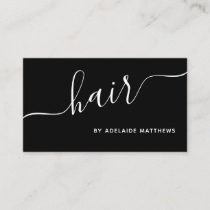 Carte De Visite Salon de coiffure minimaliste chic noir blanc