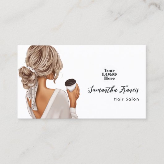 Carte De Visite Salon de coiffure moderne (Devant)