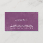 Carte De Visite Salon de coiffure moderne afro-américain violet (Dos)