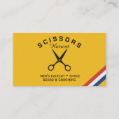 Carte De Visite Salon de coiffure moderne code QR jaune moutarde (Dos)