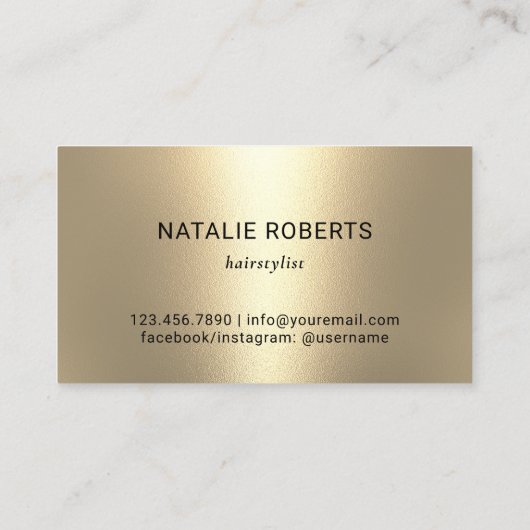 Carte De Visite Salon de coiffure moderne en ciseau doré (Dos)