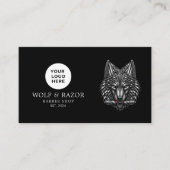 Carte De Visite Salon De Coiffure Moderne Logo Silver Wolf Code Qr (Devant)