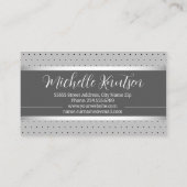 Carte De Visite Salon de coiffure moderne Monogram Silver Maquilla (Dos)