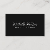 Carte De Visite Salon de coiffure moderne noir et blanc (Devant)