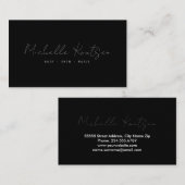 Carte De Visite Salon de coiffure moderne noir et blanc (Devant / Derrière)