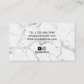 Carte De Visite Salon de coiffure moderne Rose en marbre doré (Dos)