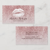 Carte De Visite Salon de coiffure moderne Rose Gold Parties scinti (Devant / Derrière)
