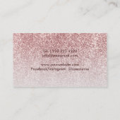 Carte De Visite Salon de coiffure moderne Rose Gold Parties scinti (Dos)