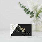 Carte De Visite Salon de coiffure monochrome marbré moderne B (Debout devant)