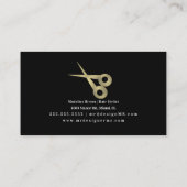 Carte De Visite Salon de coiffure monochrome marbré moderne B (Dos)