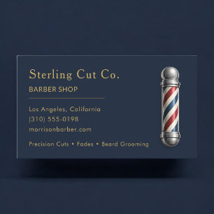 Carte De Visite Salon de coiffure Navy Blue Professionnel