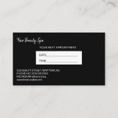 Carte De Visite Salon de coiffure noir blanc moderne prochain rend (Dos)