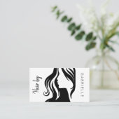 Carte De Visite Salon de coiffure noir moderne prochain rendez-vou (Debout devant)