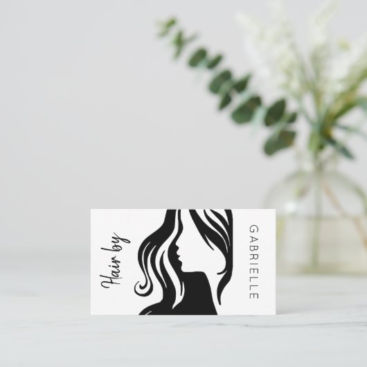Carte De Visite Salon de coiffure noir moderne prochain rendez-vou (Debout devant)