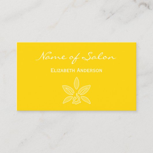 Carte De Visite Salon de coiffure Orchidée jaune (Devant)