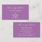 Carte De Visite Salon de coiffure Orchidée Violette (Devant / Derrière)