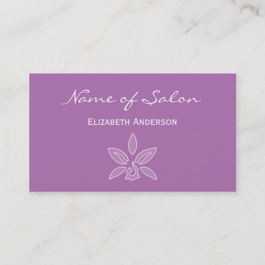 Carte De Visite Salon de coiffure Orchidée Violette (Devant)