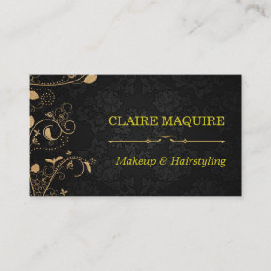Carte De Visite Salon de coiffure Ornat Gold Floral