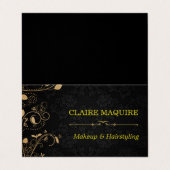 Carte De Visite Salon de coiffure Ornat Gold Floral (Extérieur déplié)