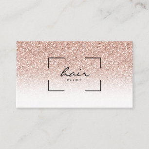 Carte De Visite Salon de coiffure Parties scintillant en or rose P