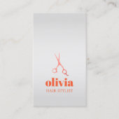 Carte De Visite Salon de coiffure pastel argenté minimal (Devant)