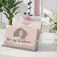 Salon de coiffure photo noir écriture rose Blush E