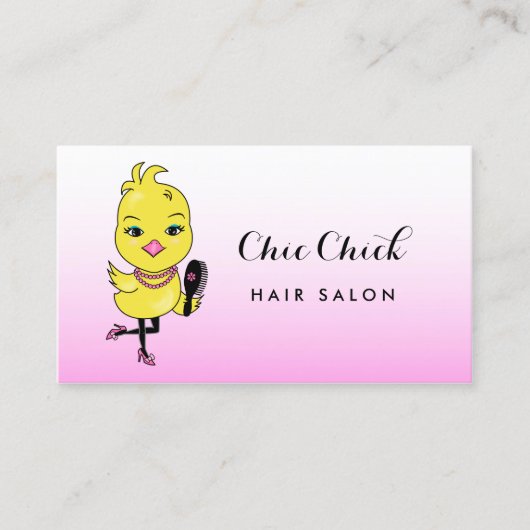 Carte De Visite Salon de coiffure Pink Chick (Devant)