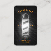 Carte De Visite Salon de coiffure Pôle de coiffeur noir orange Rét (Devant)