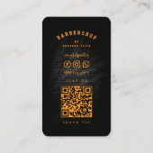 Carte De Visite Salon de coiffure Pôle de coiffeur noir orange Rét (Dos)