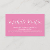 Carte De Visite Salon de coiffure pour artiste de maquillage rose (Dos)