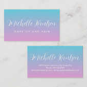 Carte De Visite Salon de coiffure pour artiste de maquillage rose  (Devant / Derrière)