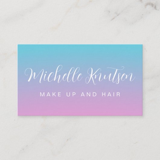 Carte De Visite Salon de coiffure pour artiste de maquillage rose  (Devant)