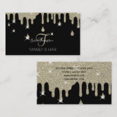 Carte De Visite Salon de coiffure pour artiste Parties scintillant (Devant / Derrière)