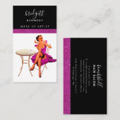 Carte De Visite Salon de coiffure pour artiste peintre en maquilla (Devant / Derrière)