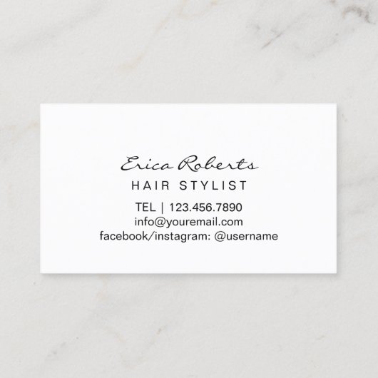 Carte De Visite Salon de coiffure pour ciseaux et filles (Dos)