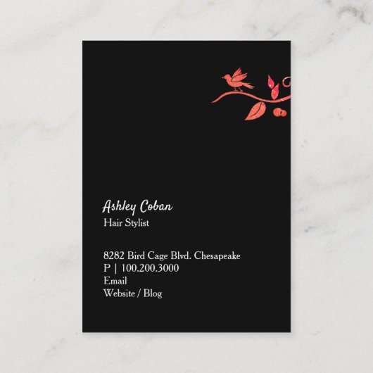 Carte De Visite Salon de coiffure pour Inséparables (Dos)