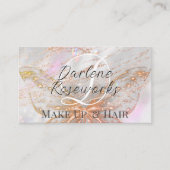Carte De Visite Salon de coiffure pour papillon rose (Devant)