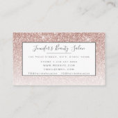 Carte De Visite Salon de coiffure pour Rose de Parties scintillant (Dos)