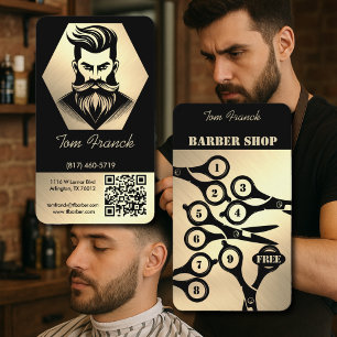 Carte De Visite Salon de coiffure professionnel black&Gold Fidélit