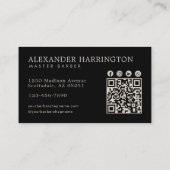 Carte De Visite Salon de Coiffure Professionnel Code Qr Alligator (Dos)