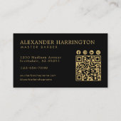 Carte De Visite Salon de Coiffure Professionnel Code Qr Golden Bea (Dos)