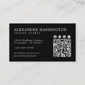 Carte De Visite Salon de Coiffure Professionnel Code Qr Scorpion A (Dos)