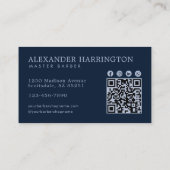 Carte De Visite Salon de Coiffure Professionnel Code Qr Steel Shar (Dos)