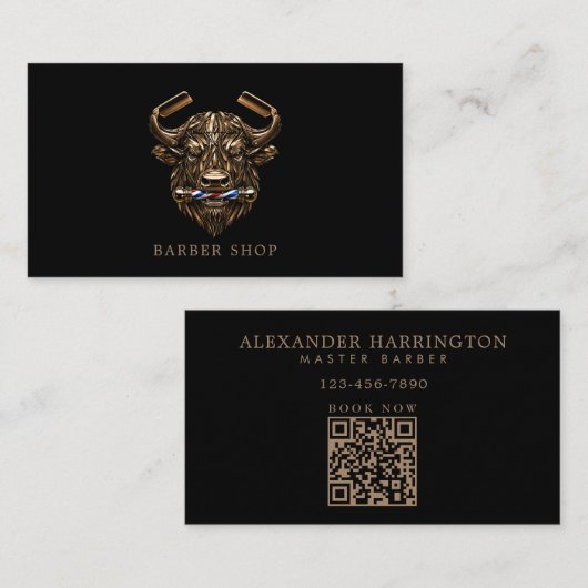 Carte De Visite Salon de coiffure professionnel minimal Bronze Buf (Devant / Derrière)