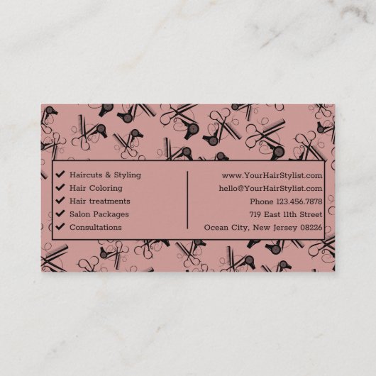 Carte De Visite Salon de coiffure QR Code Clipper Comb (Dos)