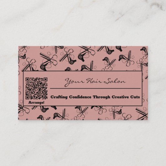 Carte De Visite Salon de coiffure QR Code Clipper Comb (Devant)